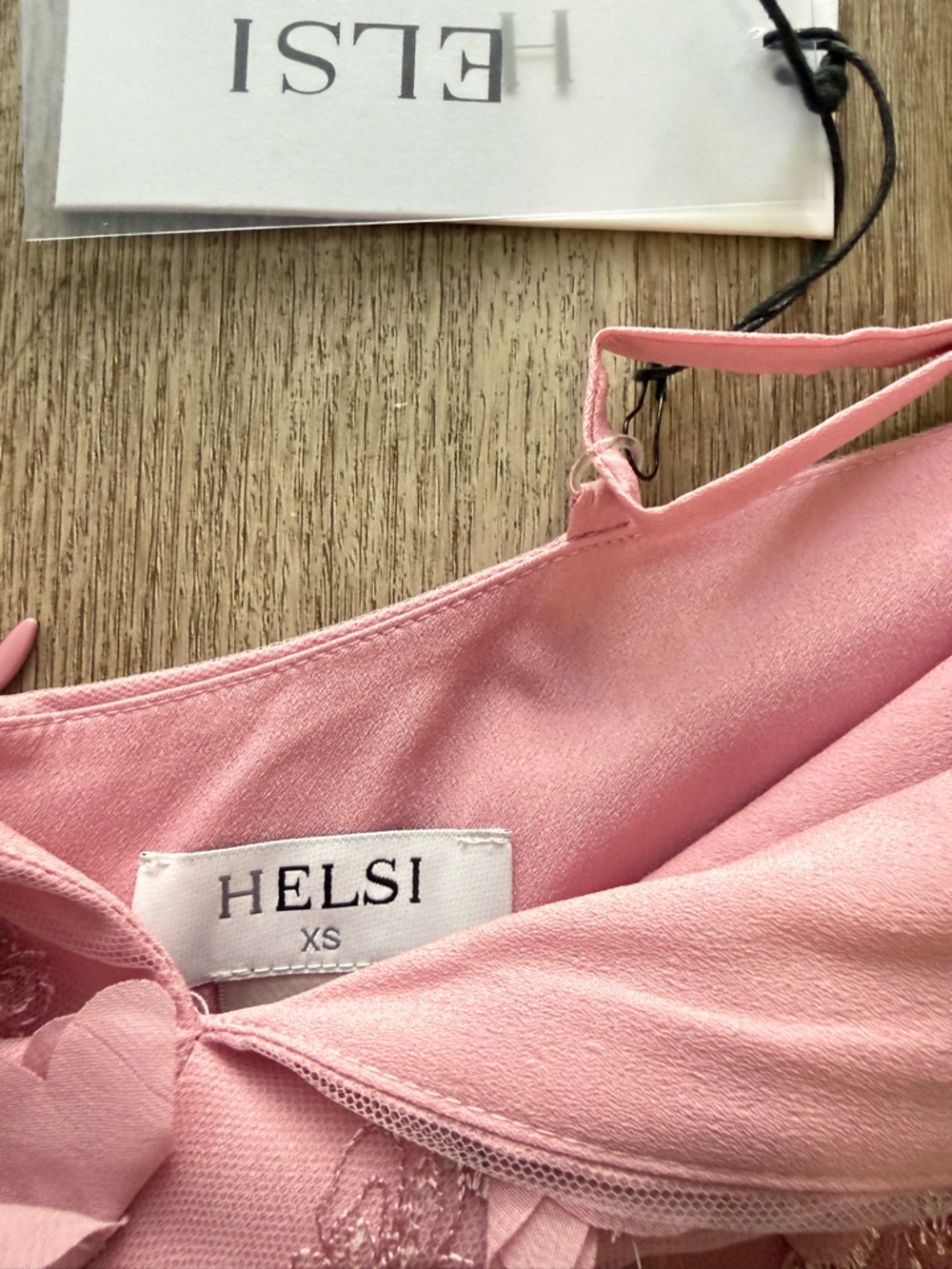 helsi riley pink 3d floral applique deep v-neck fit & flare mini dress XS NEW - Picture 5 of 5